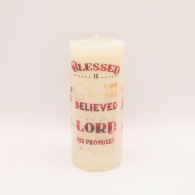 Blessed is She Floral Faith Flameless Candle