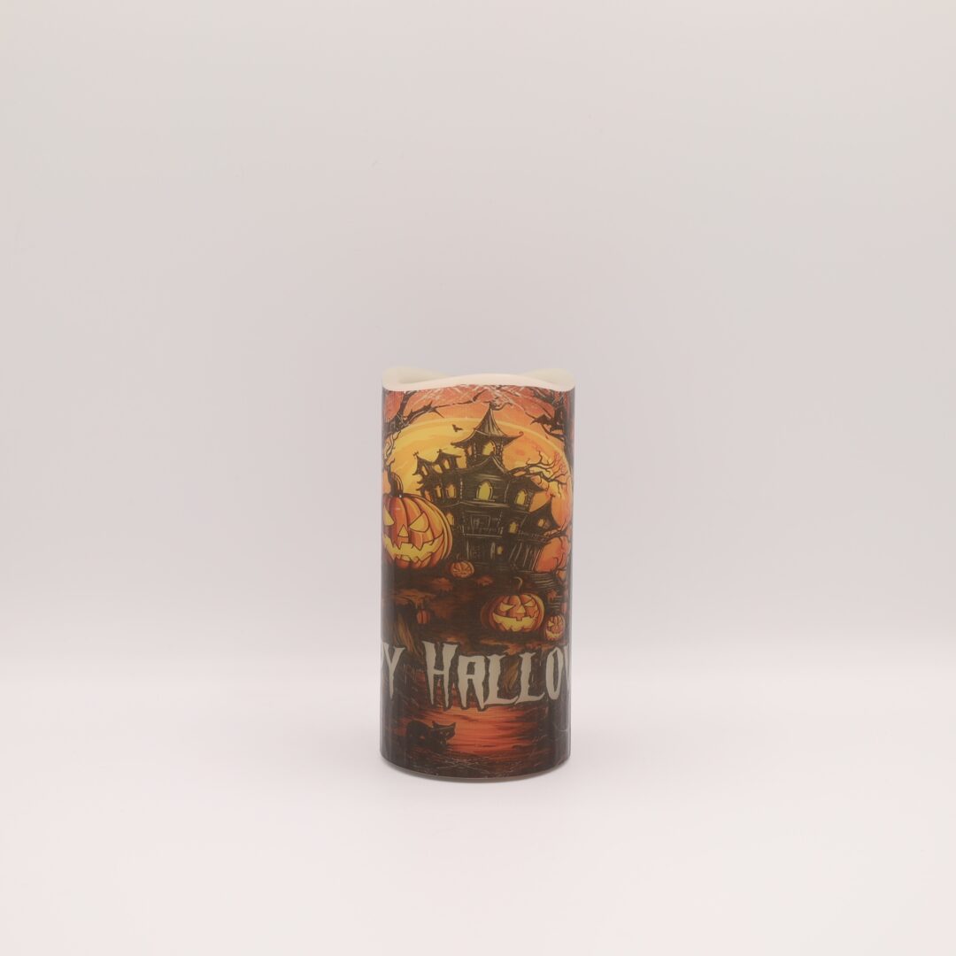 Happy Halloween Haunted House Flameless Candle - Image 3