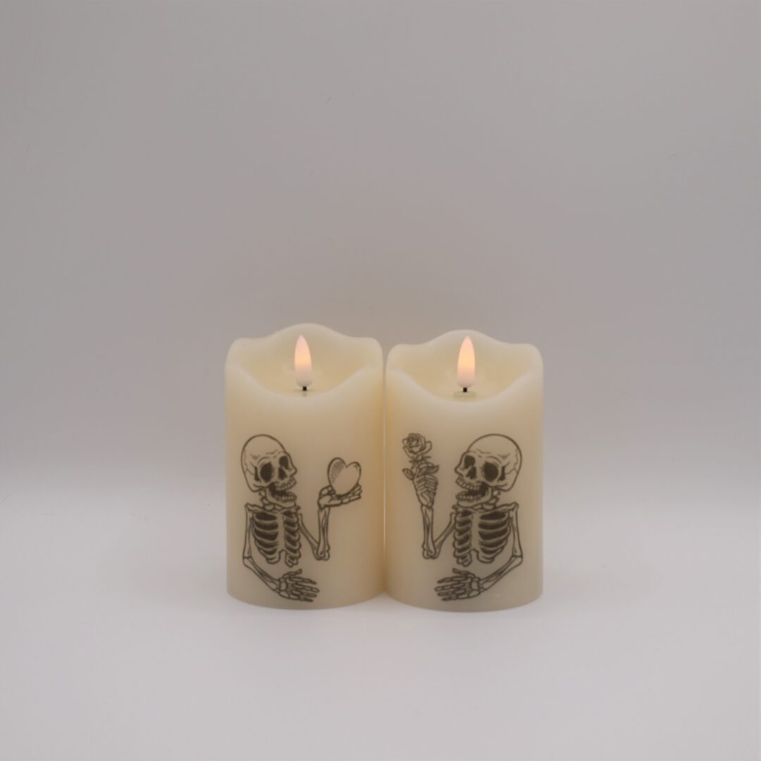 The Lovers Tarot Card Skeleton Flameless Candle - Image 7