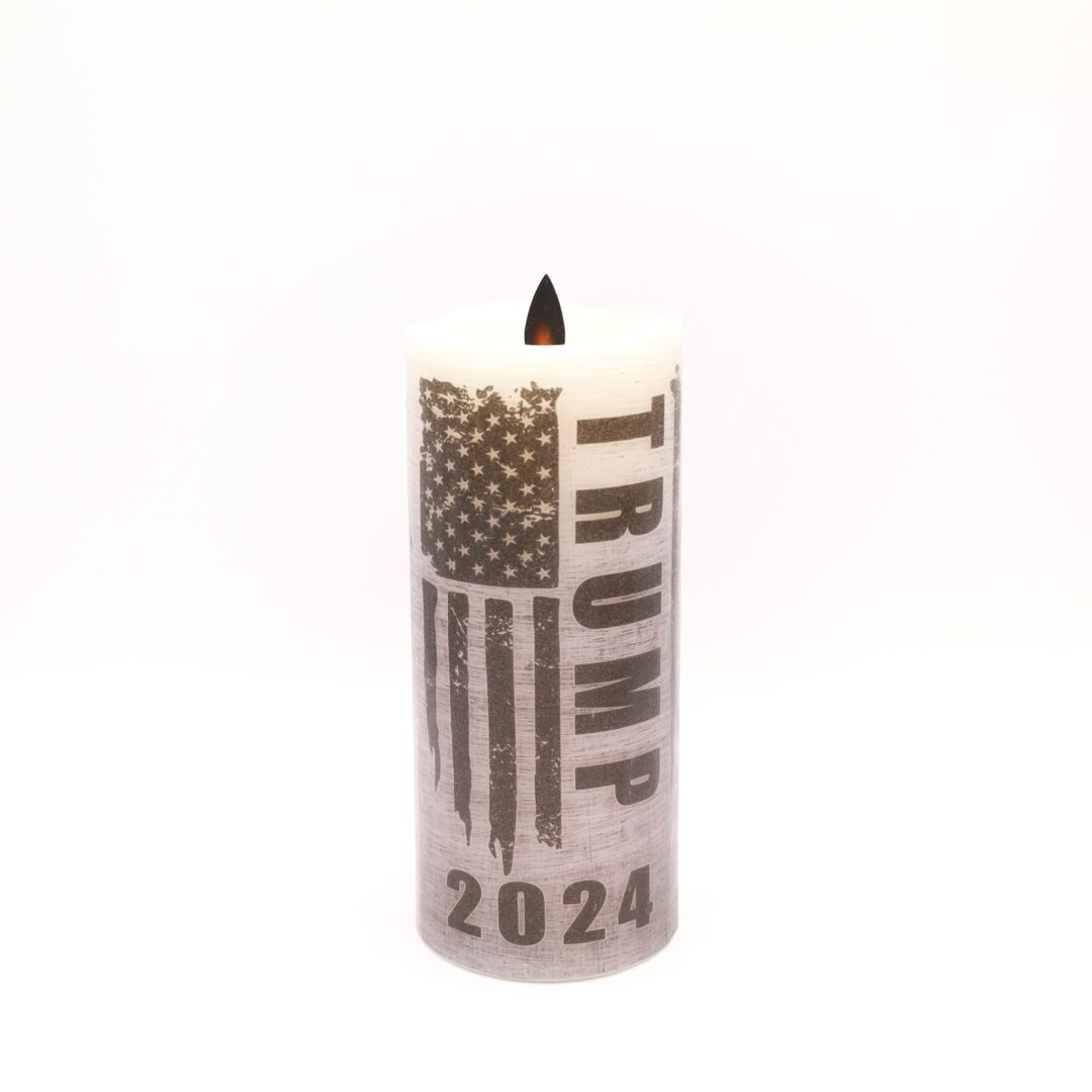 Trump Grey American Flag Flameless Candle - Image 4