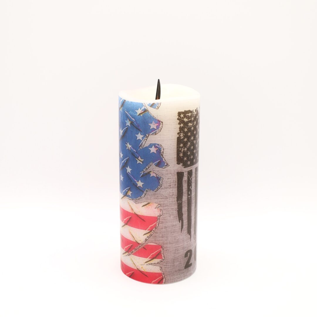 Trump Grey American Flag Flameless Candle - Image 5