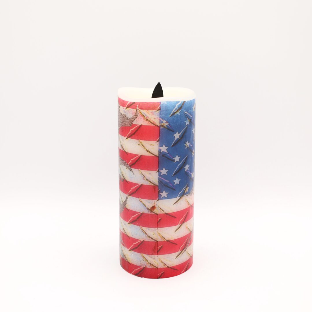 Trump Grey American Flag Flameless Candle - Image 6