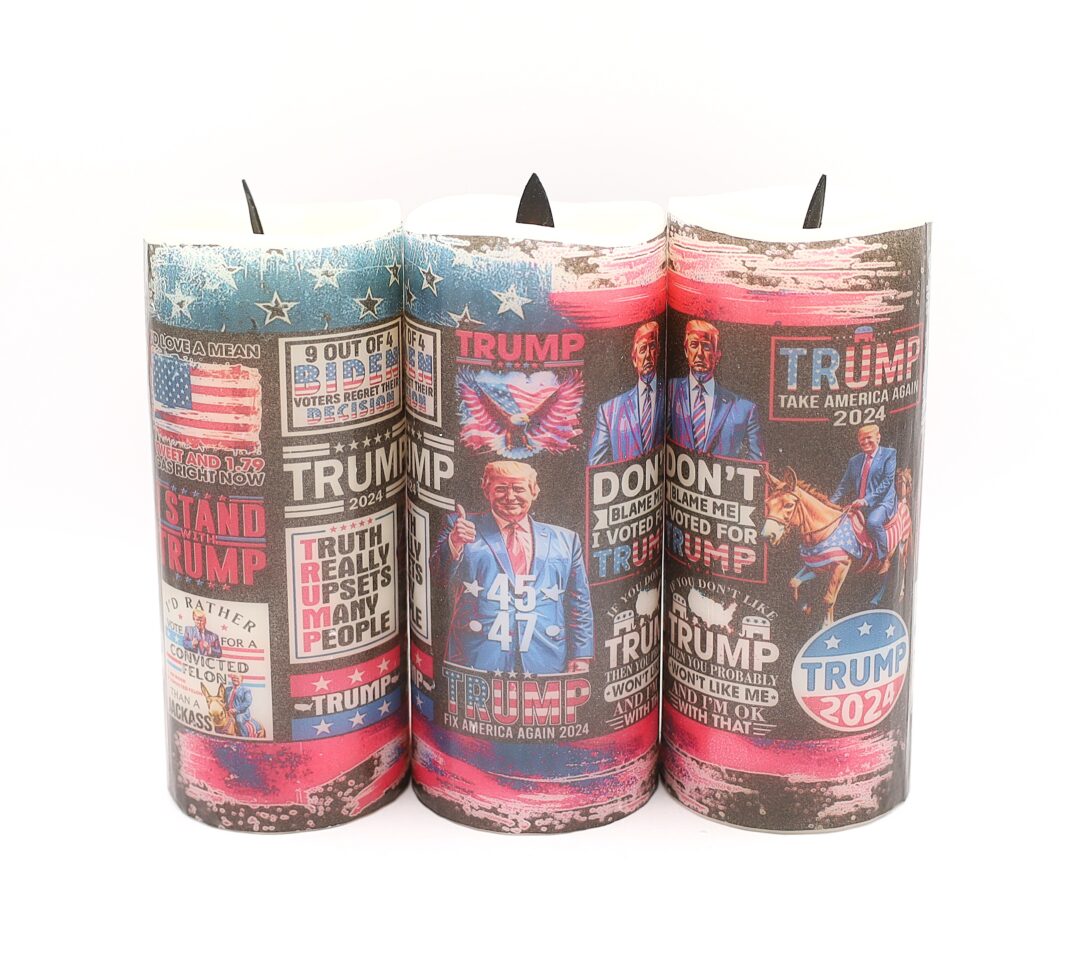 Trump 2024 Red White and Blue Flameless Candle