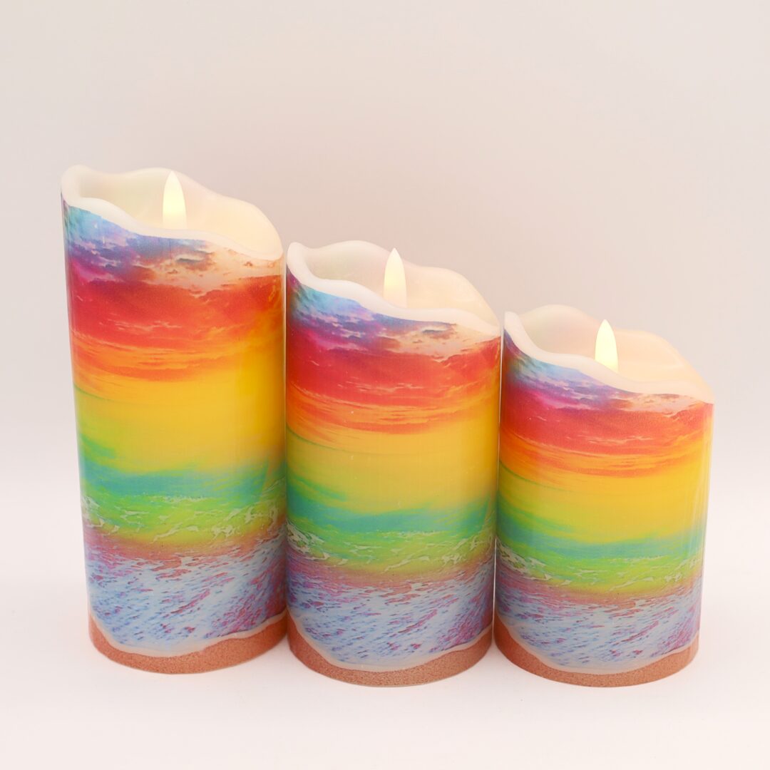 Colorful Beach Sunset Flameless Candles - Image 4