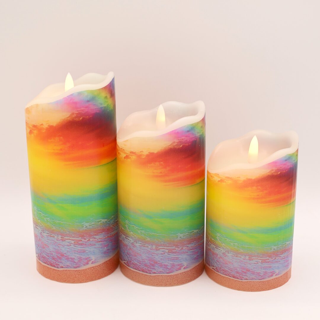 Colorful Beach Sunset Flameless Candles - Image 3