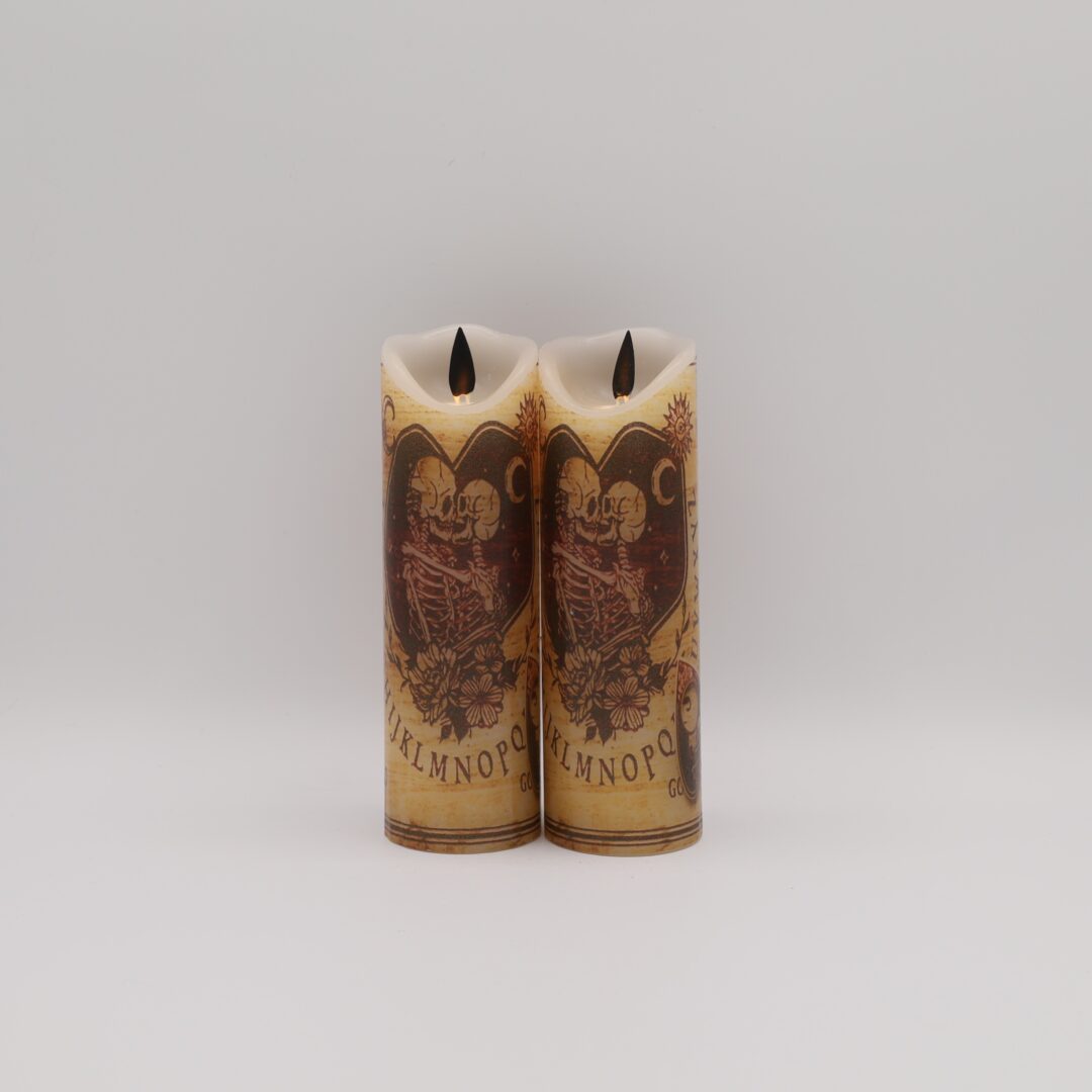 Mystifying Ouija Board Skeleton Flameless Candle (Skinny) - Image 3