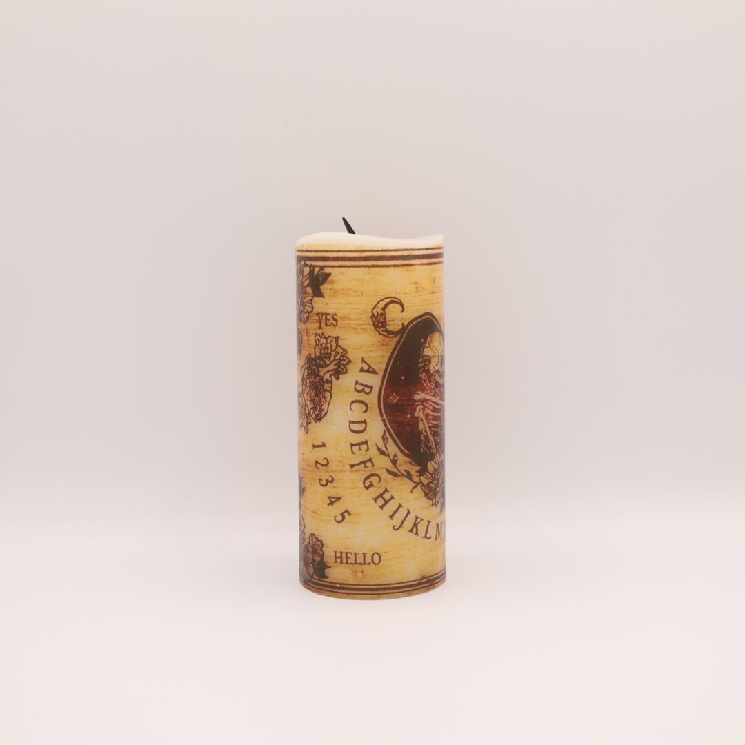 Mystifying Ouija Board Skeleton Flameless Candle (Wide) - Image 8