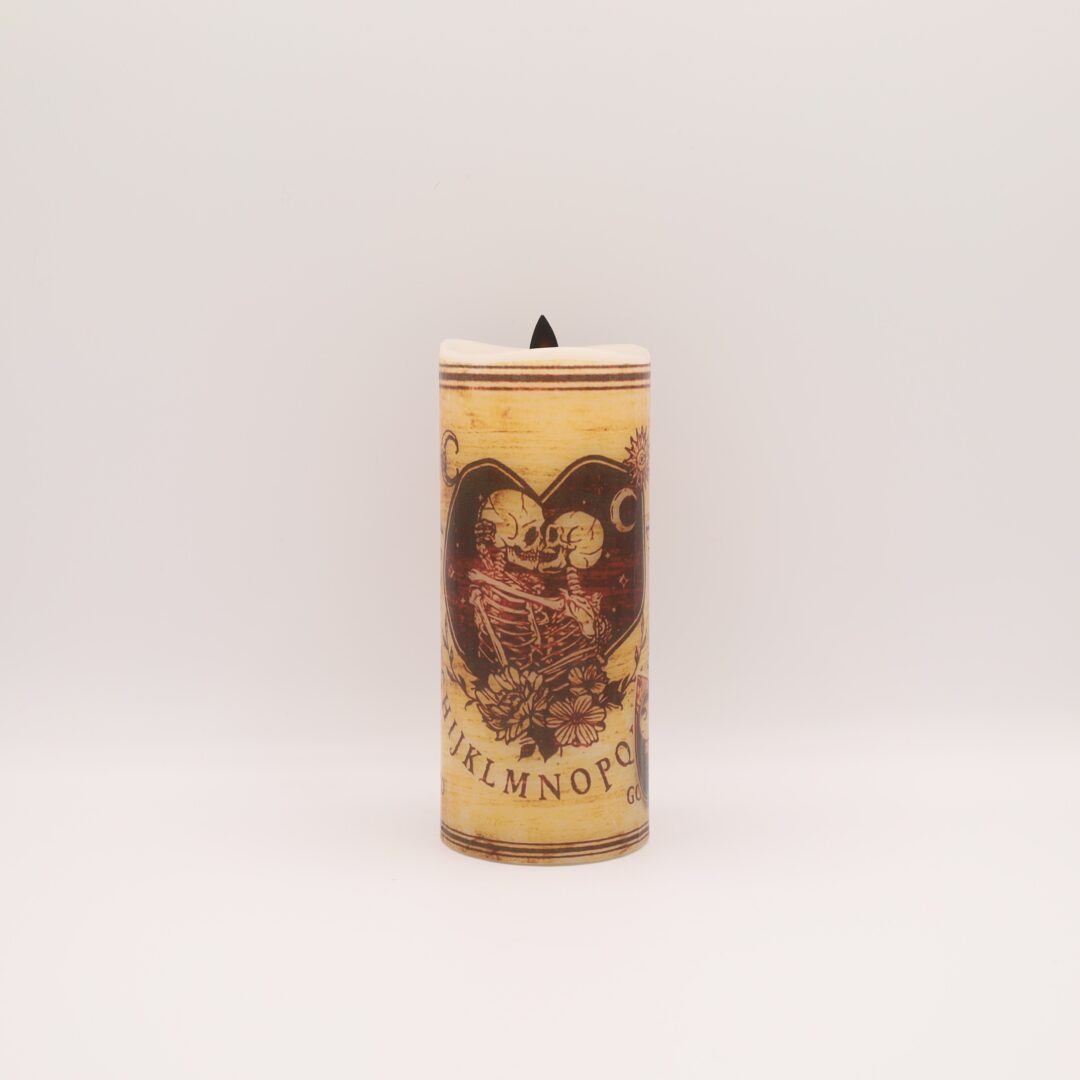 Mystifying Ouija Board Skeleton Flameless Candle (Wide) - Image 5