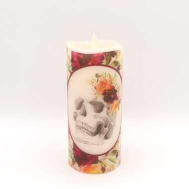 Skull and Roses Flameless Candle