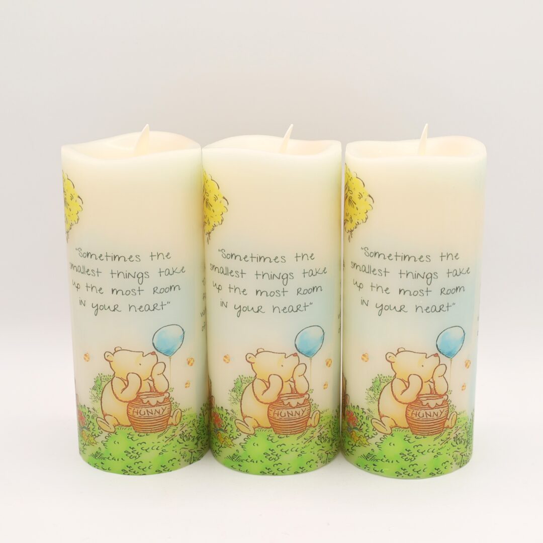 Winnie the Pooh Tall Blue Balloon Flameless Candle - Image 4