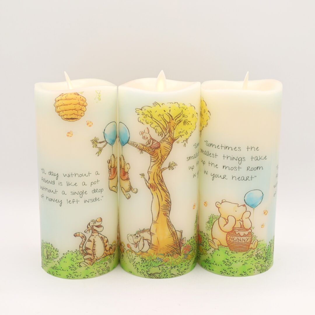 Winnie the Pooh Tall Blue Balloon Flameless Candle - Image 3