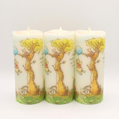 Winnie the Pooh Tall Blue Balloon Flameless Candle