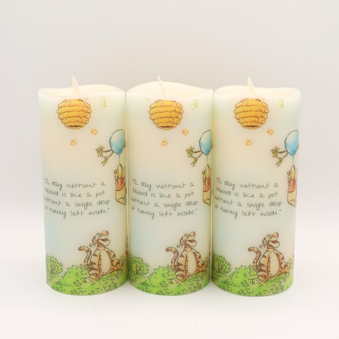 Winnie the Pooh Tall Blue Balloon Flameless Candle - Image 5