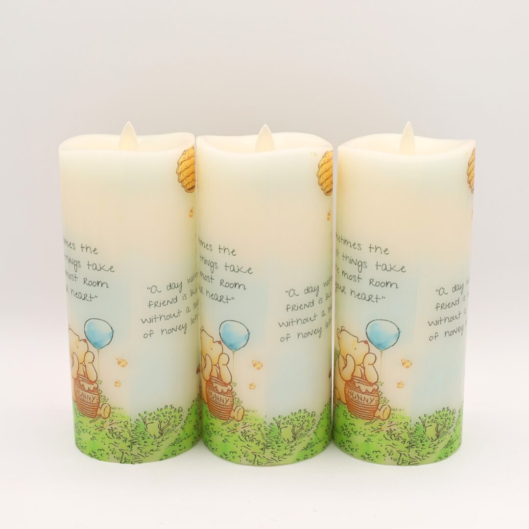 Winnie the Pooh Tall Blue Balloon Flameless Candle - Image 6