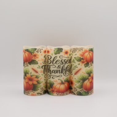 Blessed & Thankful Thanksgiving Flameless Candle