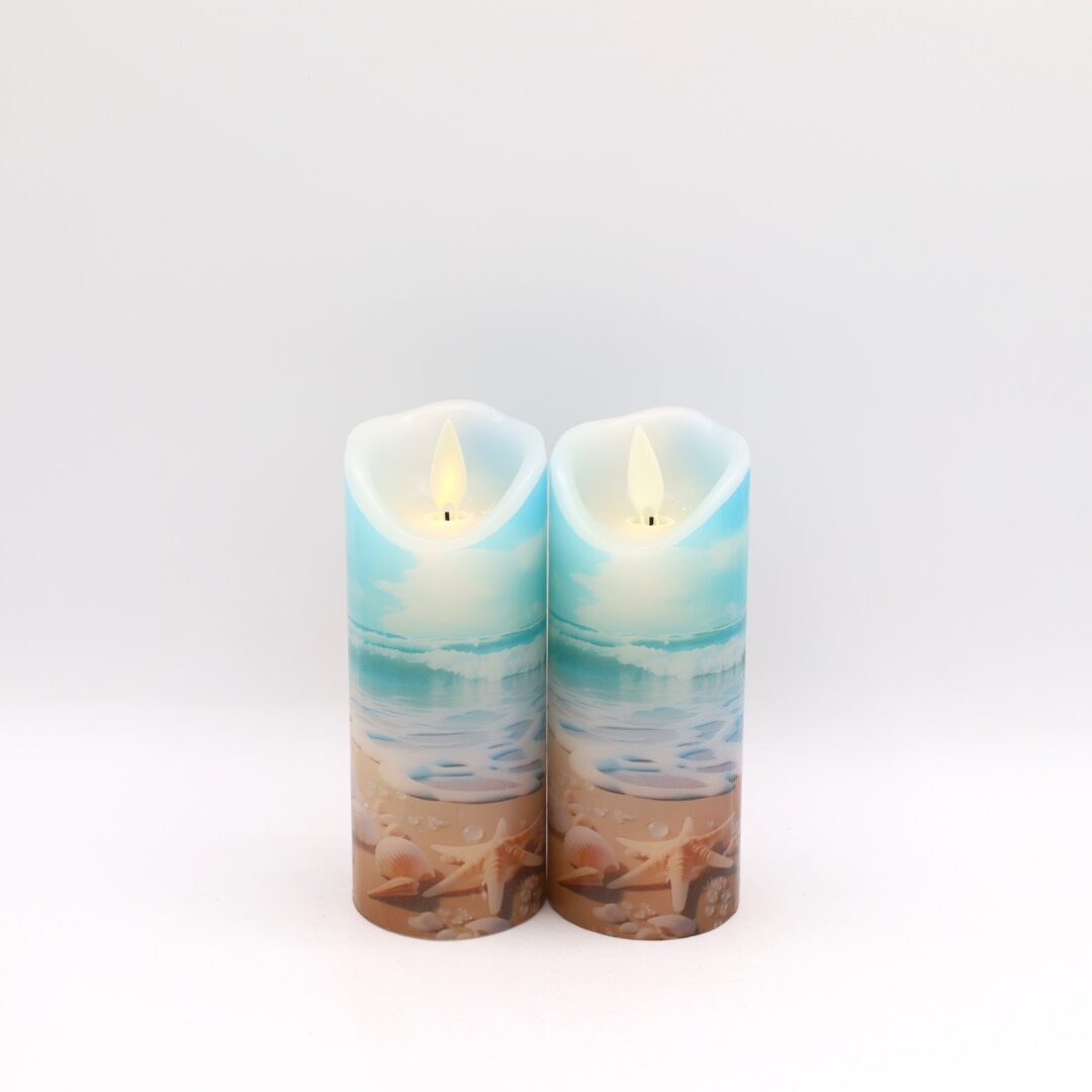 Blue Beach Sea Shell Flameless Candle - Image 7
