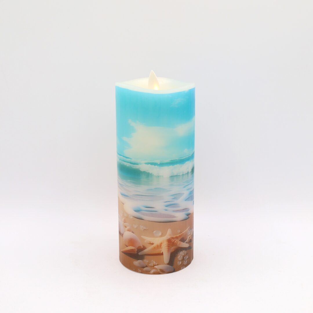 Blue Beach Sea Shell Flameless Candle - Image 8