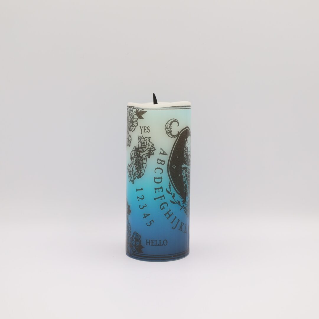 Blue Ouija Board Skeleton Flameless Candle - Image 7