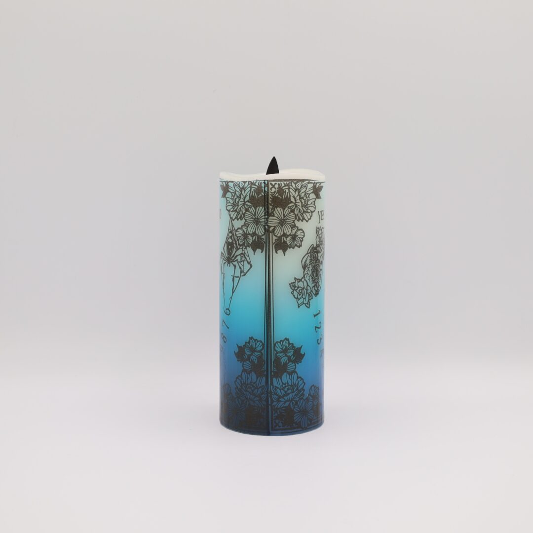 Blue Ouija Board Skeleton Flameless Candle - Image 6