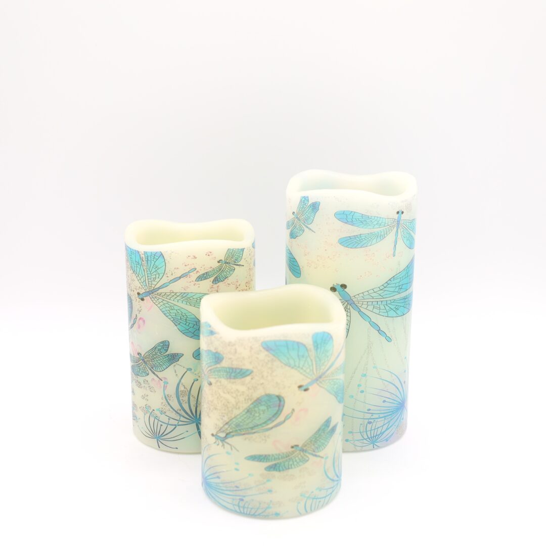 Dragonflies Flameless Candle