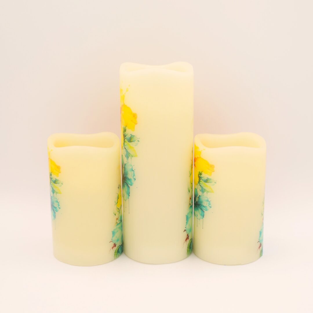 Hibiscus Floral Design Flameless Candle - Image 9
