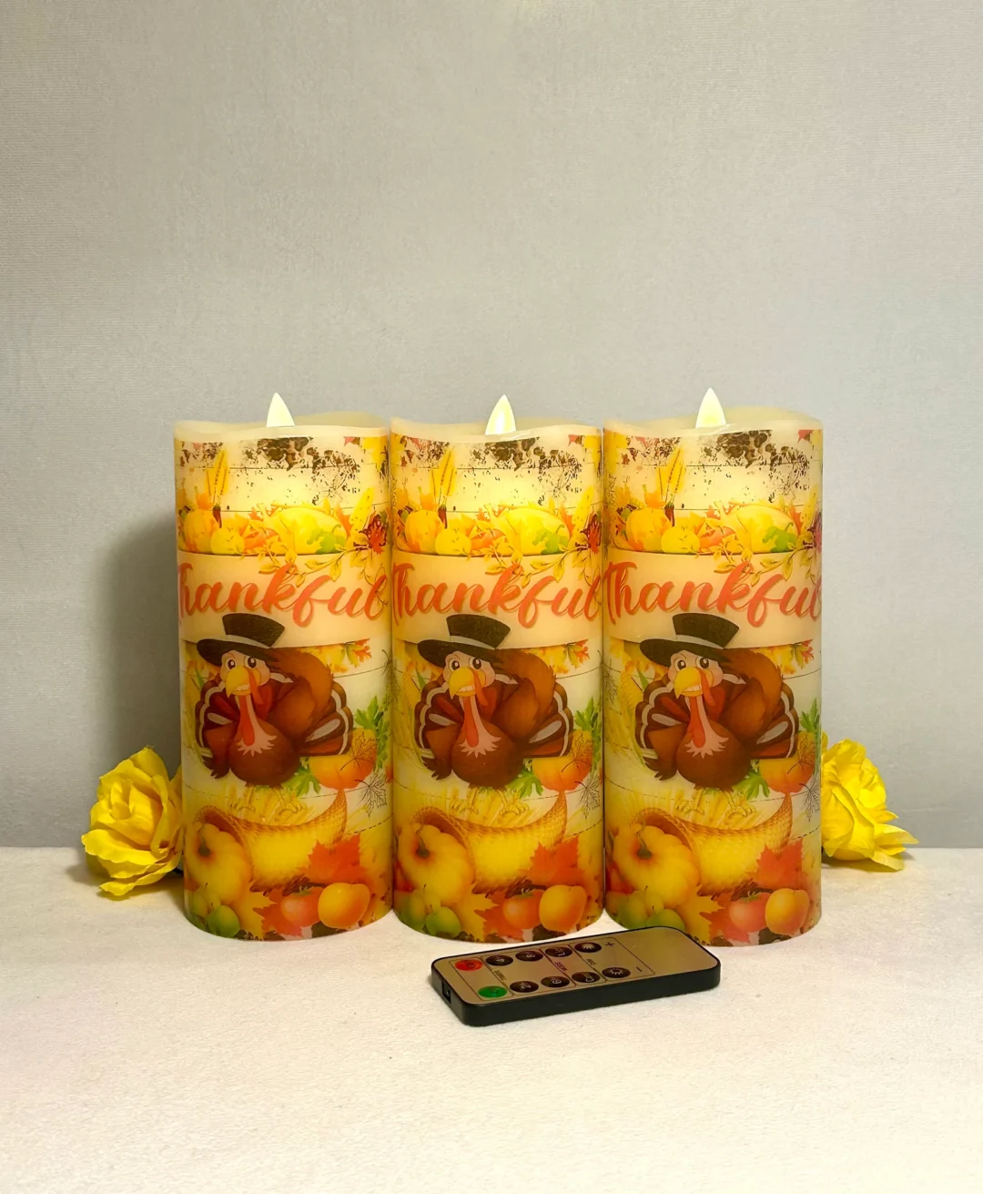 Thankful Turkey Flameless Candle
