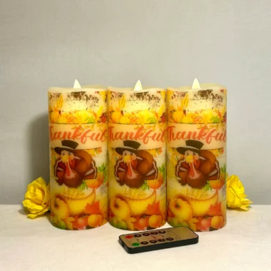 Thankful Turkey Flameless Candle