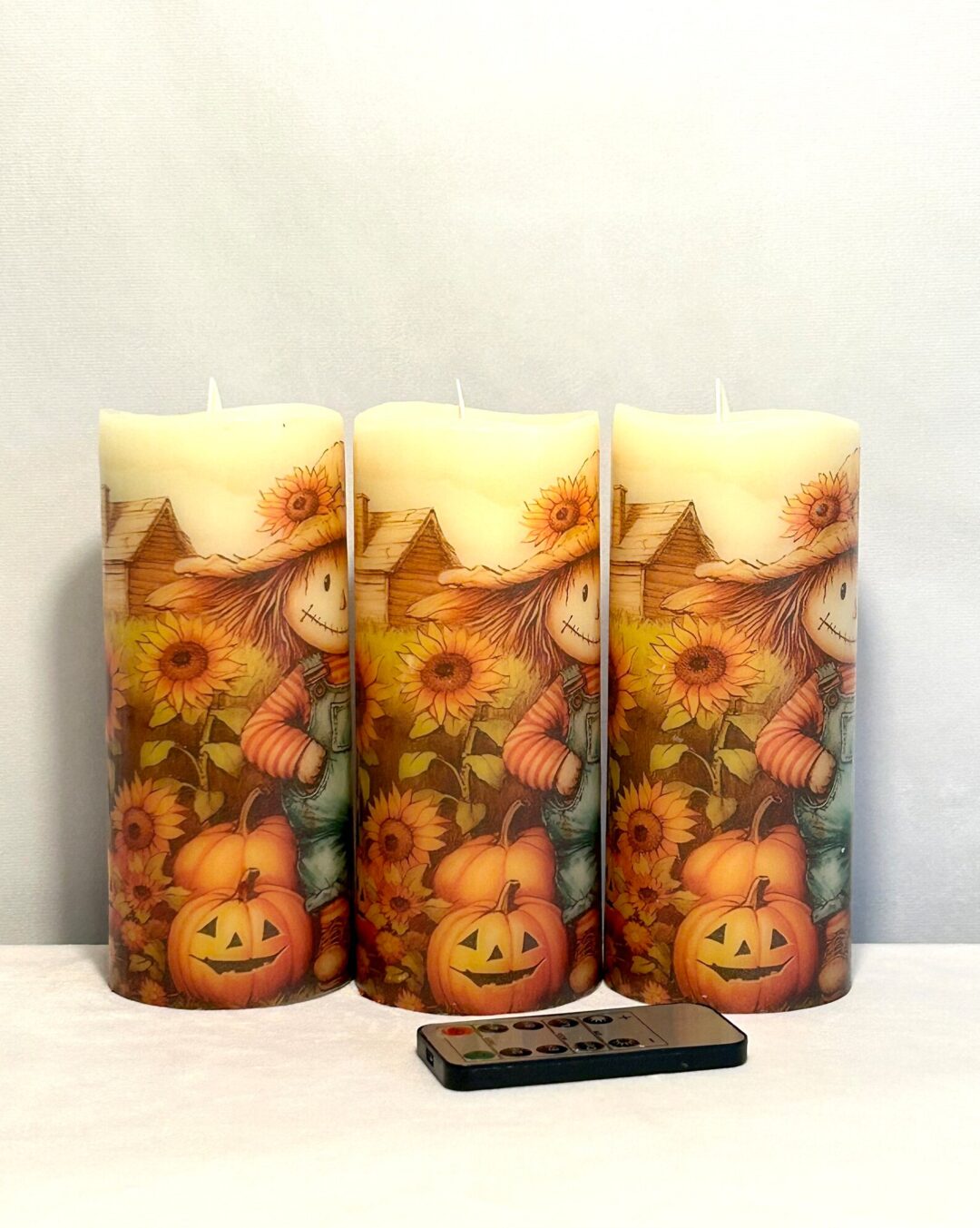 Fall Cute Scarecrow Flameless Candle - Image 3