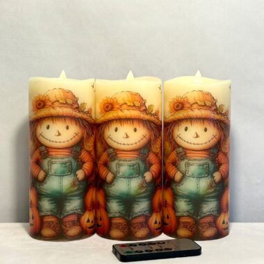 Fall Cute Scarecrow Flameless Candle