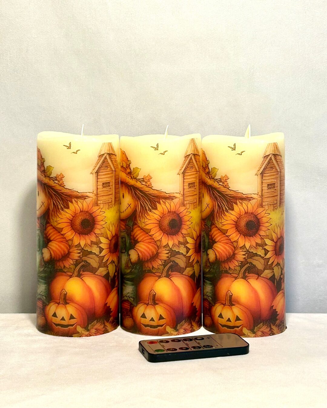 Fall Cute Scarecrow Flameless Candle - Image 4