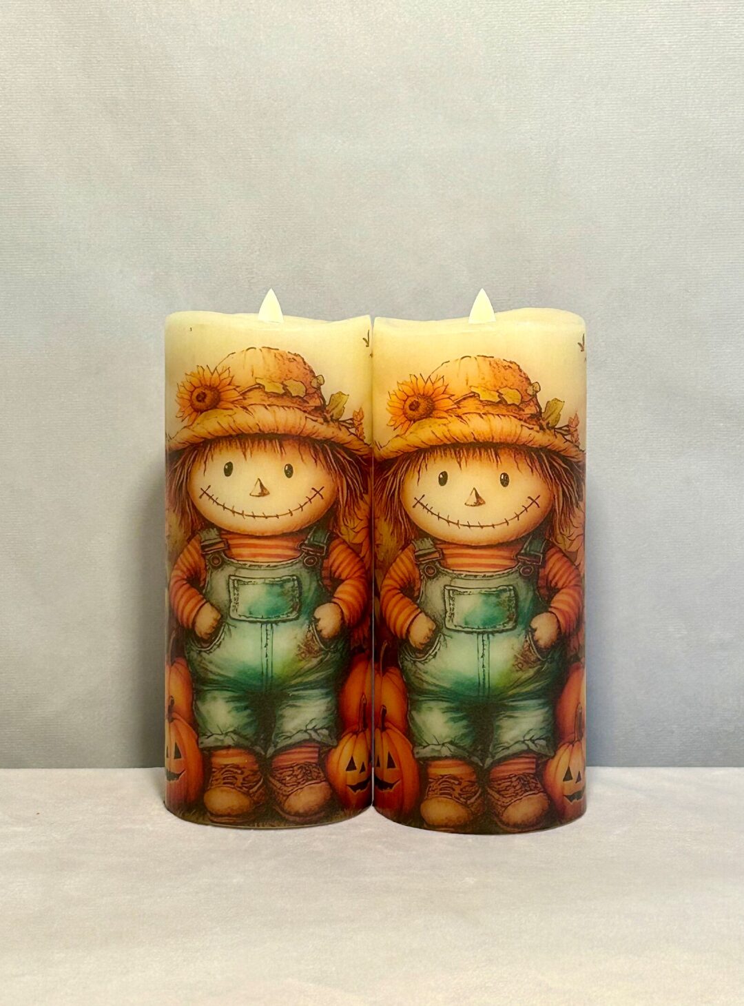 Fall Cute Scarecrow Flameless Candle - Image 6