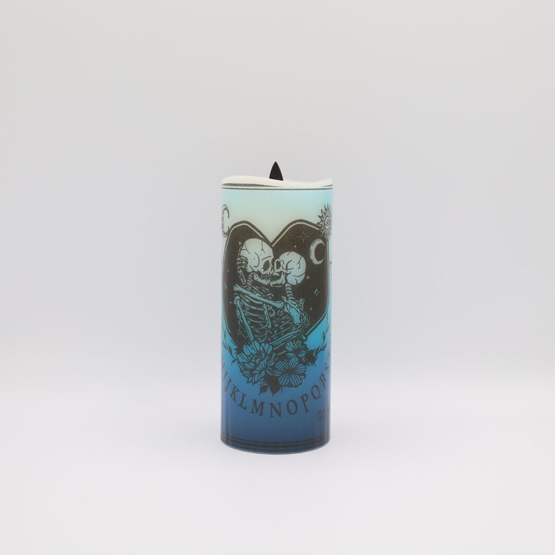 Blue Ouija Board Skeleton Flameless Candle - Image 8