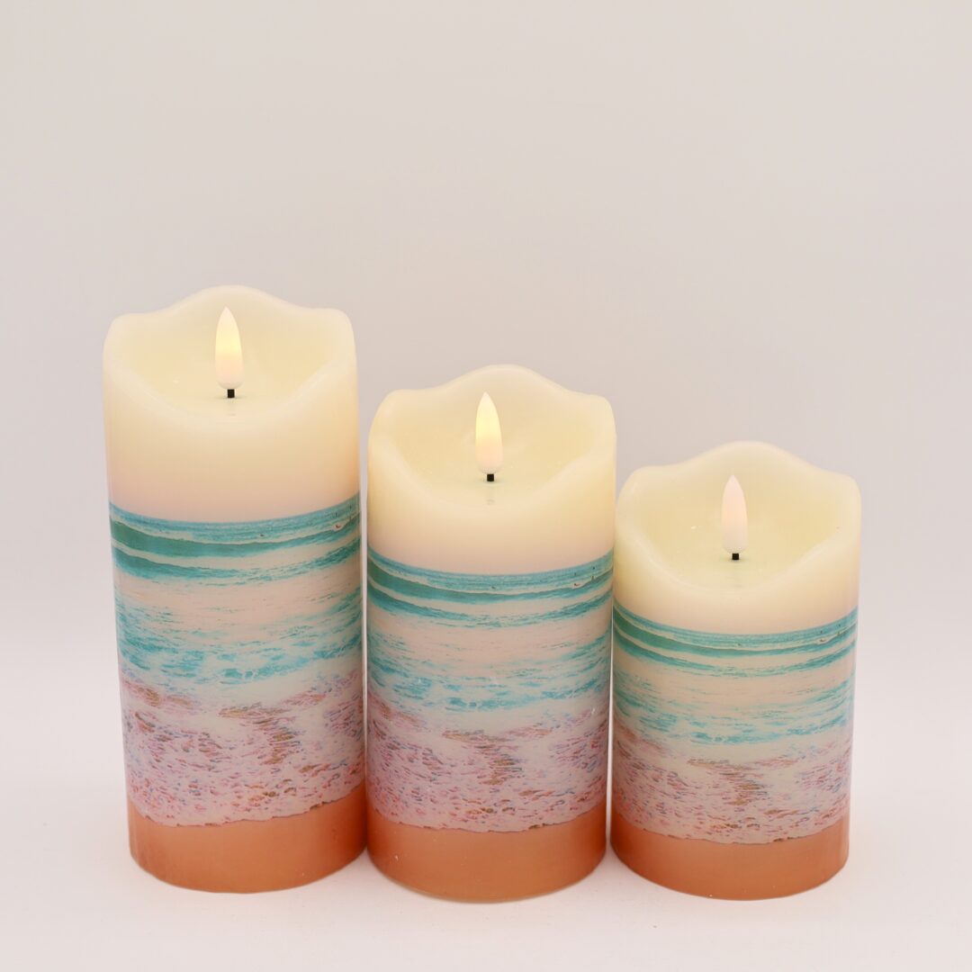 Blue Coastal Beach Flameless Candle - Image 6
