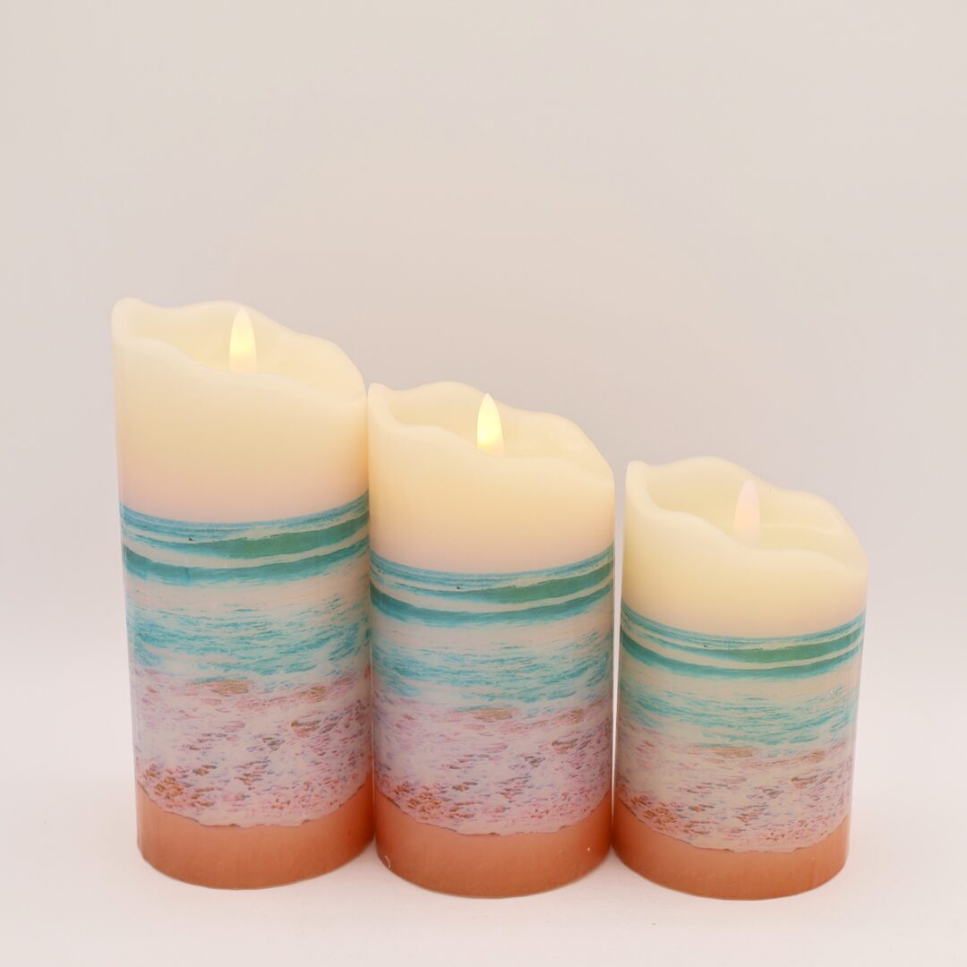 Blue Coastal Beach Flameless Candle - Image 5