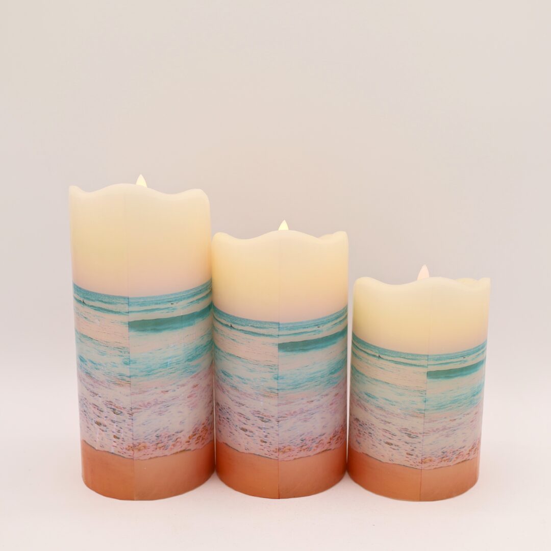 Blue Coastal Beach Flameless Candle - Image 4