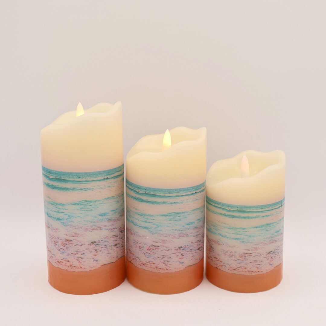 Blue Coastal Beach Flameless Candle - Image 3