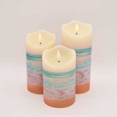 Blue Coastal Beach Flameless Candle