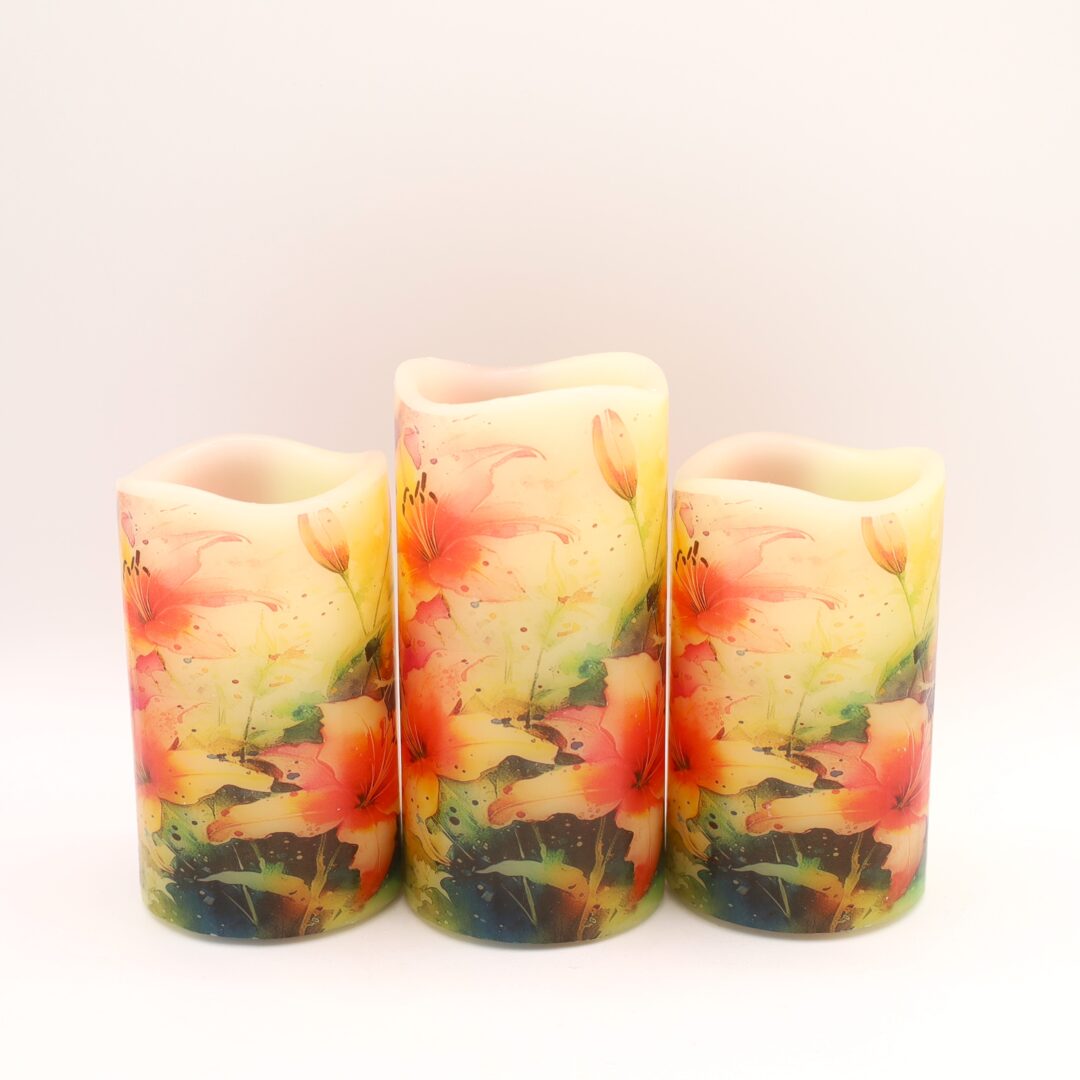 Lily Floral Flameless Candle