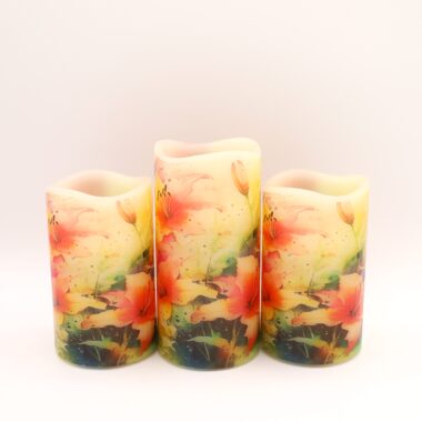 Lily Floral Flameless Candle