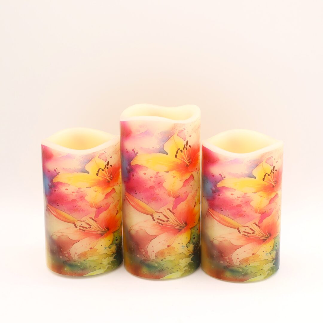 Lily Floral Flameless Candle - Image 4