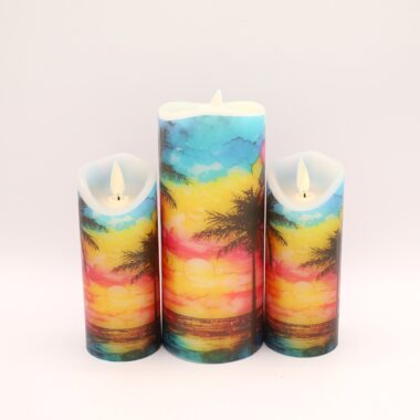 Neon Beach Flameless Candle