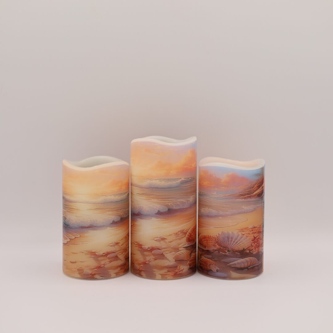 Beach Sunset Sea Shell Flameless Candle - Image 3