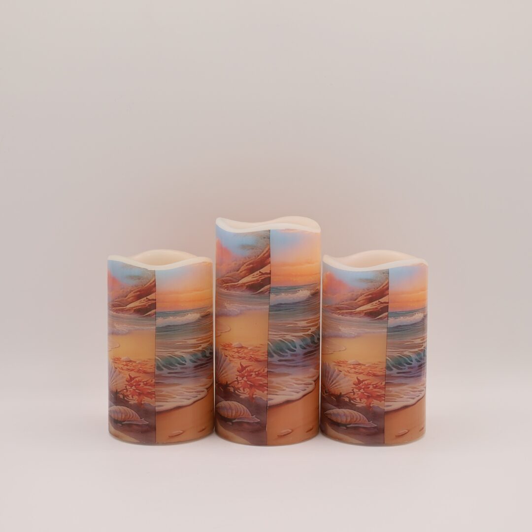 Beach Sunset Sea Shell Flameless Candle - Image 5