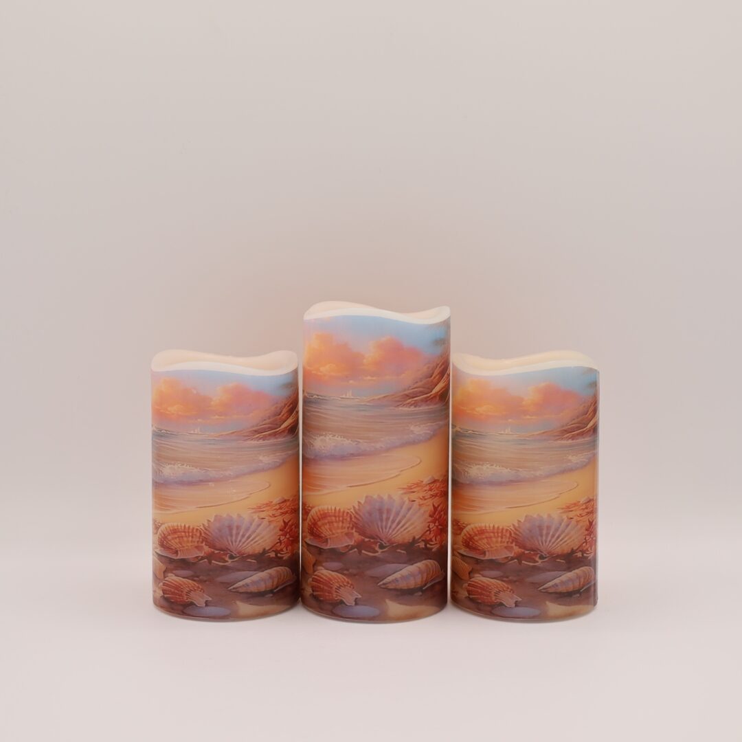 Beach Sunset Sea Shell Flameless Candle - Image 6