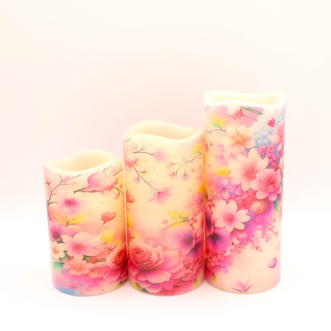 Spring Floral Flameless Candle - Image 3