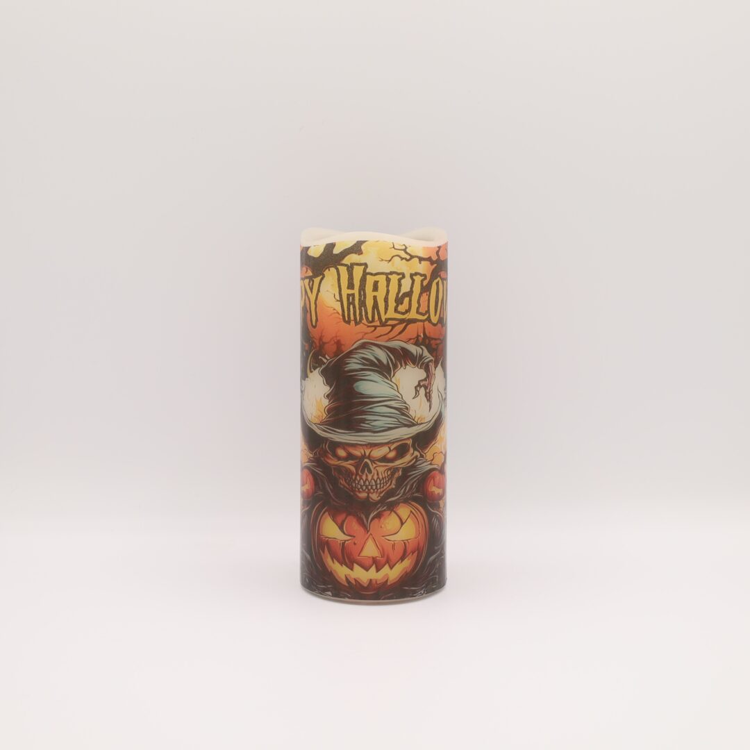Spooky Scarecrow Halloween Flameless Candle - Image 3