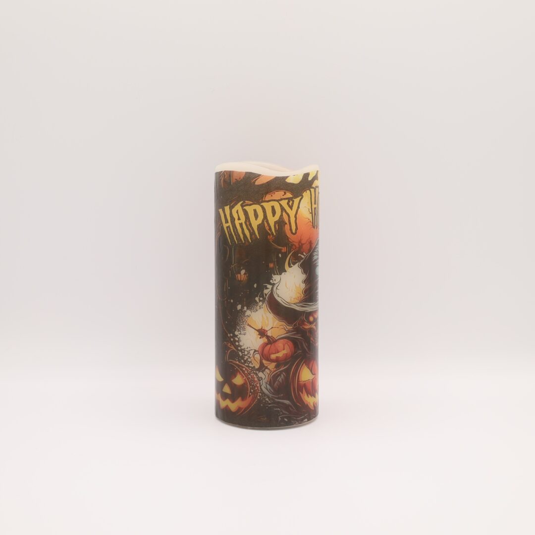 Spooky Scarecrow Halloween Flameless Candle - Image 4
