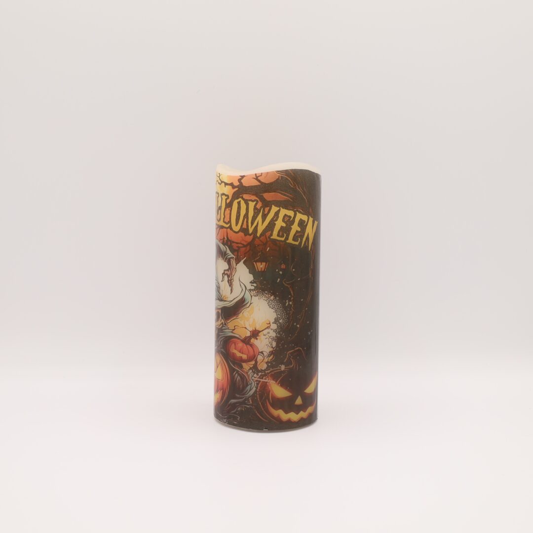 Spooky Scarecrow Halloween Flameless Candle - Image 6