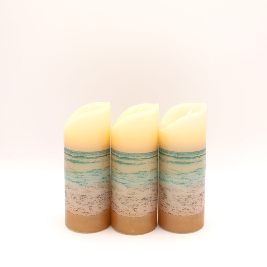 Beach Themed Skinny Flameless Candle - Image 3