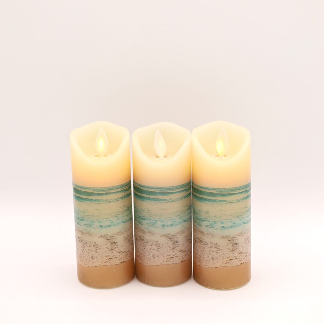 Beach Themed Skinny Flameless Candle